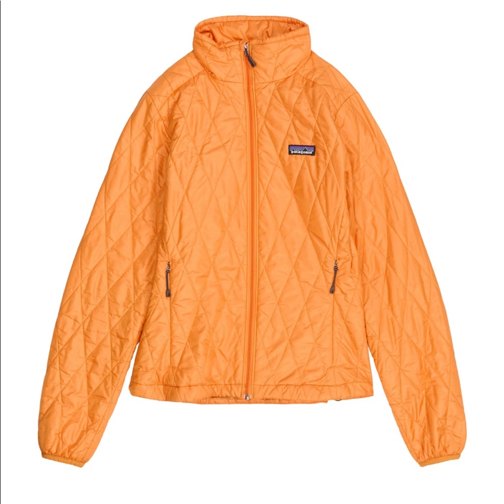 Like New Patagonia Nano Puff Quilted Diamond Full Zip Jacket in Mango Orange - Picture 4 of 11